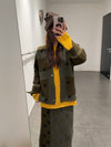 YANYAN KNITS Fall/Winter 2025: Daisy Work Jacket / V-Neck Vest / DAISY Maxi Skirt YYK-YYW25-2051-LV (Jacket)
